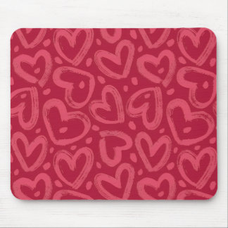Pink Hearts Aesthetic Mouse Pad Musmatta