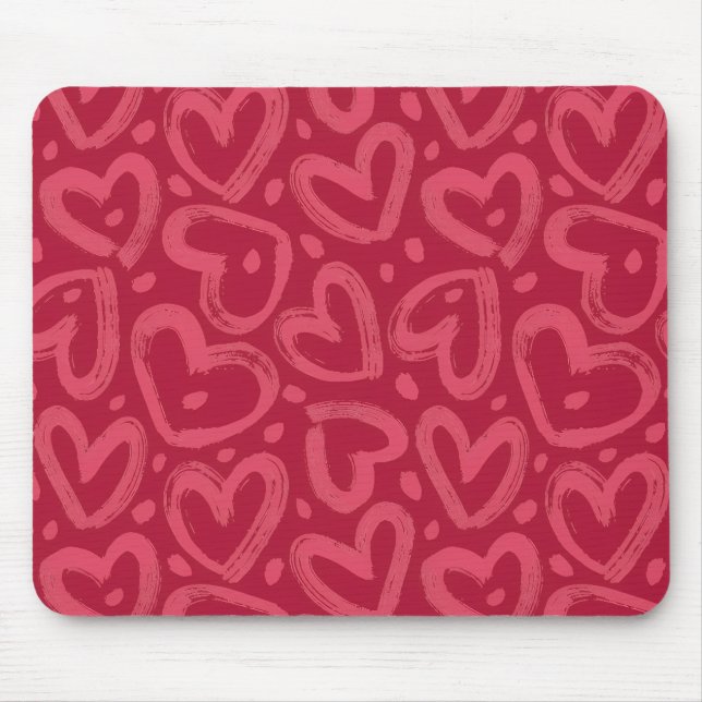 Pink Hearts Aesthetic Mouse Pad Musmatta (Framsidan)