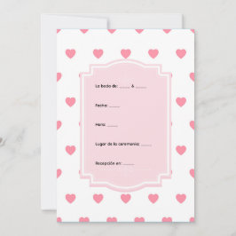 Pink Hearts Pattern Invitation Inbjudningar