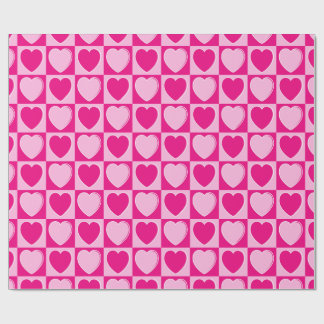Pink hearts pattern presentpapper
