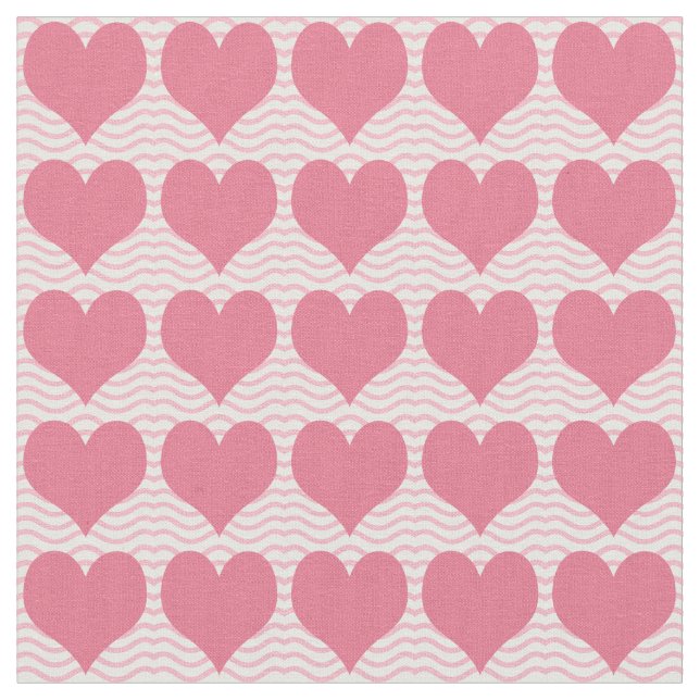 Pink Hearts Pattern Tyg (Närbild)