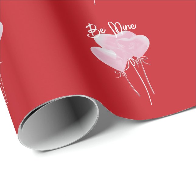 Pink Hearts Presentpapper (Rullad Hörn)
