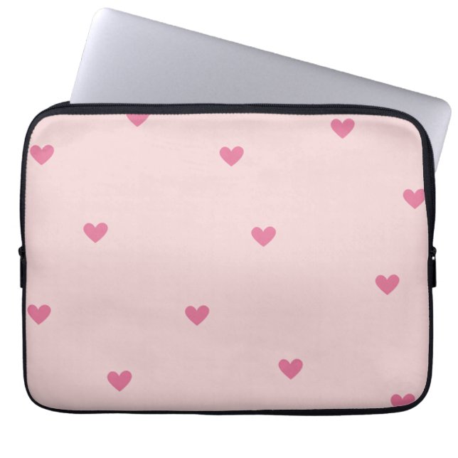 Pink Hearts Seamless Pattern – Cute Valentine Laptop Fodral (Framsidan)