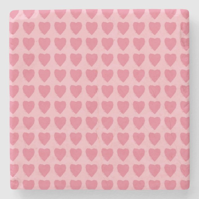 Pink Hearts Seamless Pattern Stenunderlägg (Framsidan)