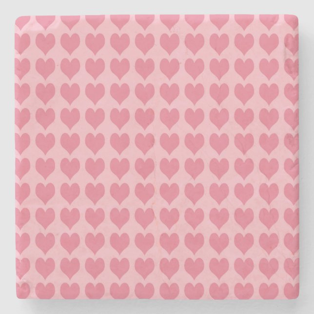 Pink Hearts Seamless Pattern Stenunderlägg (Framsidan)