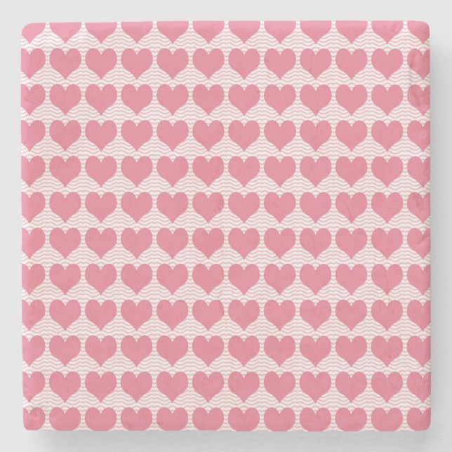 Pink Hearts Seamless Pattern Stenunderlägg (Framsidan)