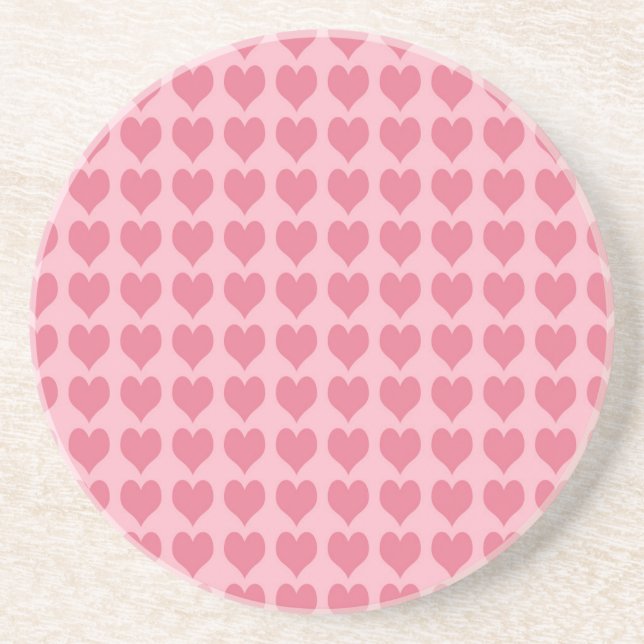 Pink Hearts Seamless Pattern Underlägg (Framsidan)