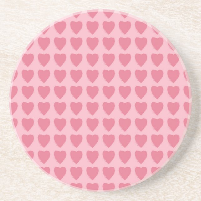 Pink Hearts Seamless Pattern Underlägg (Framsidan)