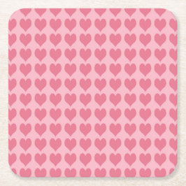 Pink Hearts Seamless Pattern Underlägg Papper Kvadrat