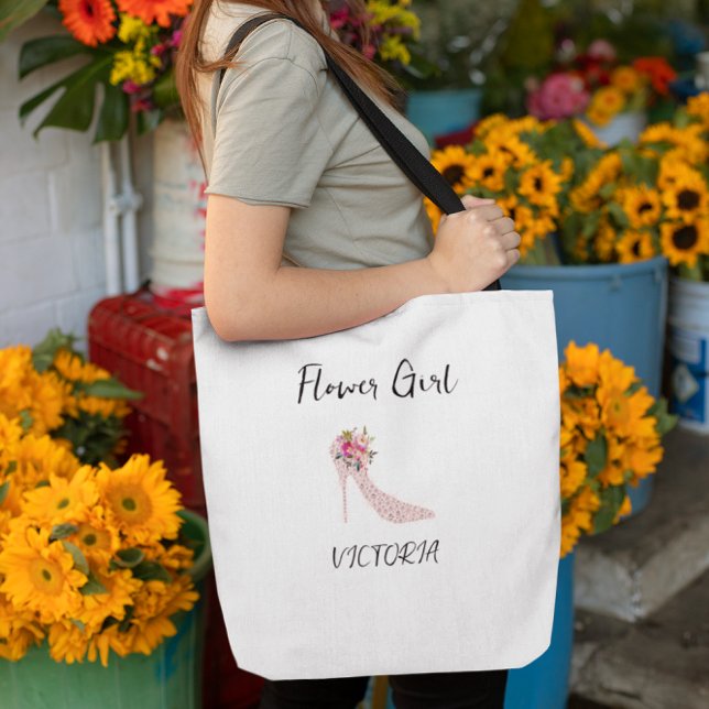 Pink High Heels Bridal Shower Tote Bags Tygkasse (Skapare uppladdad)