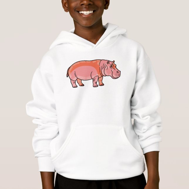 Pink Hippo  T Shirt (Framsida)