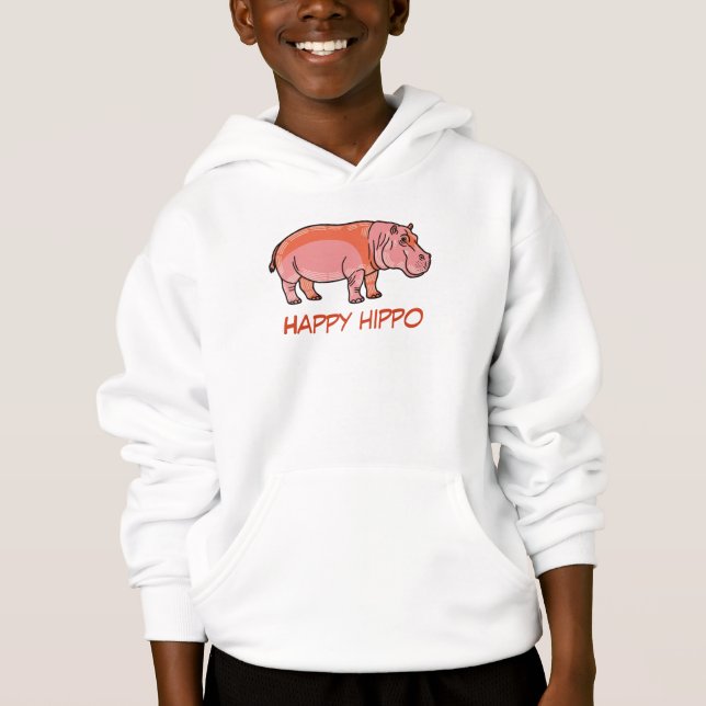 Pink Hippo T Shirt (Framsida)