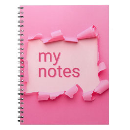 Pink Hole Spiral My Notes Notebook Anteckningsbok