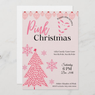 Pink Holiday Party Invitation Inbjudningar