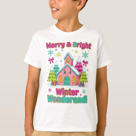 "Pink Holiday Village Magic" T Shirt