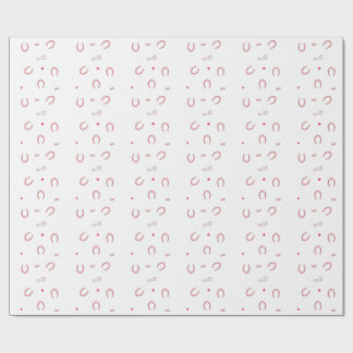 Pink Horse Girl Horseshoe Pattern Gift Presentpapper