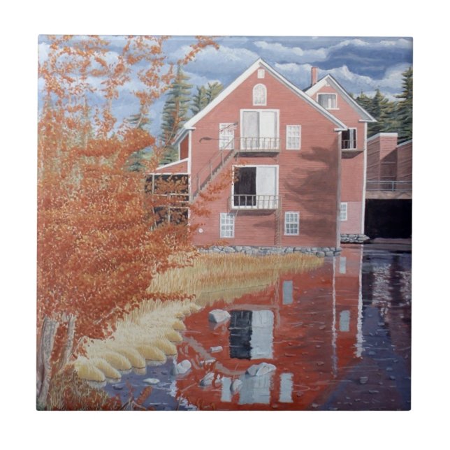 Pink House in Autumn Kakelplatta (Framsidan)