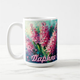 Pink Hyacinths Hyacinth Floral Personalized Kaffemugg