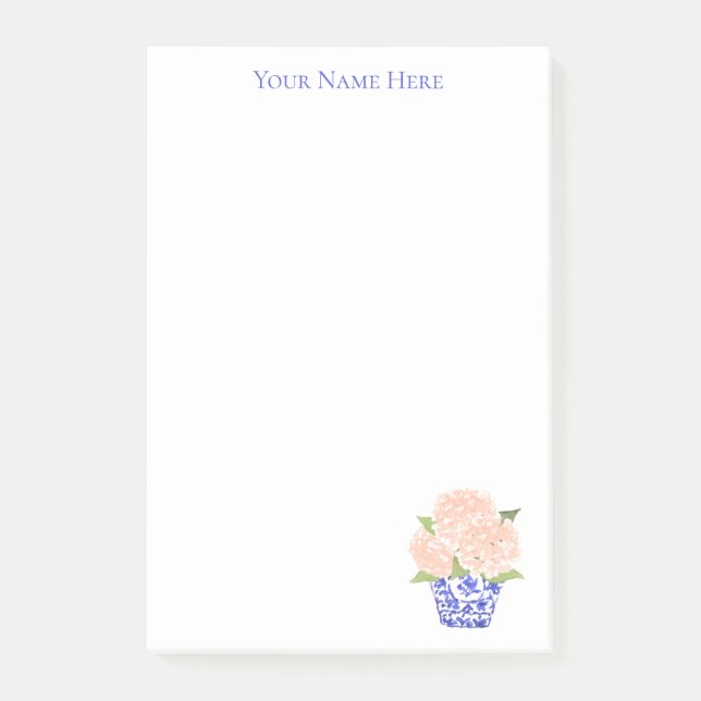Pink Hydrangea in Chinoiserie Planer Post-It Note  Block (Framsida)