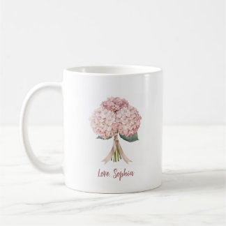 Pink Hydrangea Spring Porcelain Flower Floral Kaffemugg
