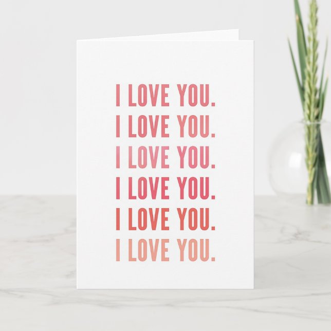 Pink I Love You Message Card Kort (Framsida)
