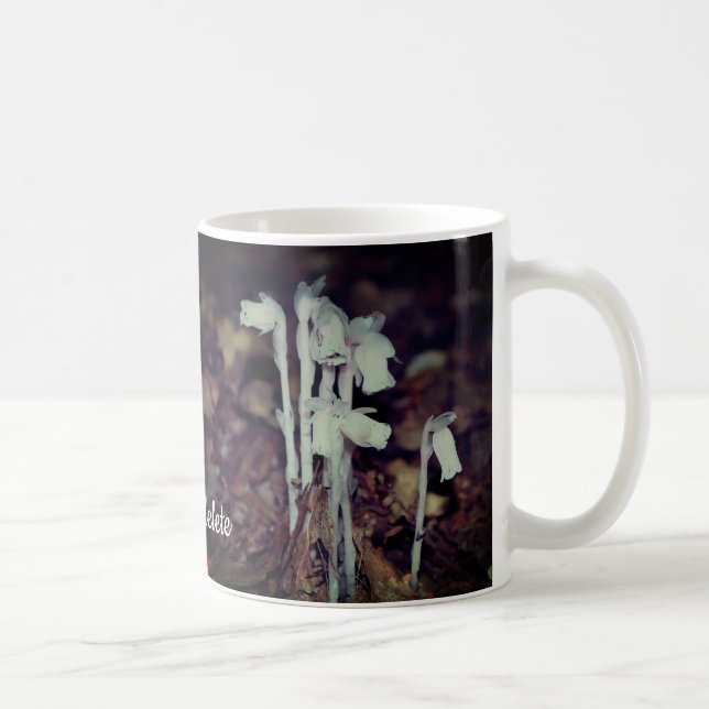 Pink Indian Pipe Wildflower Personalized Kaffemugg (Höger)