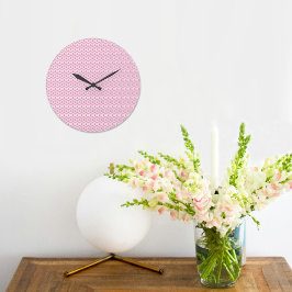 Pink Inverted Triangle Pattern Wall clock Stor Klocka