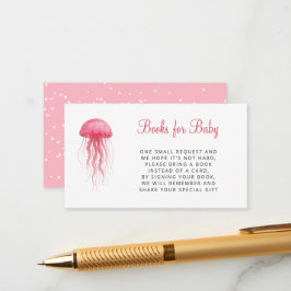 Pink Jellyfish Girl Baby Shower Books for Baby Tilläggskort