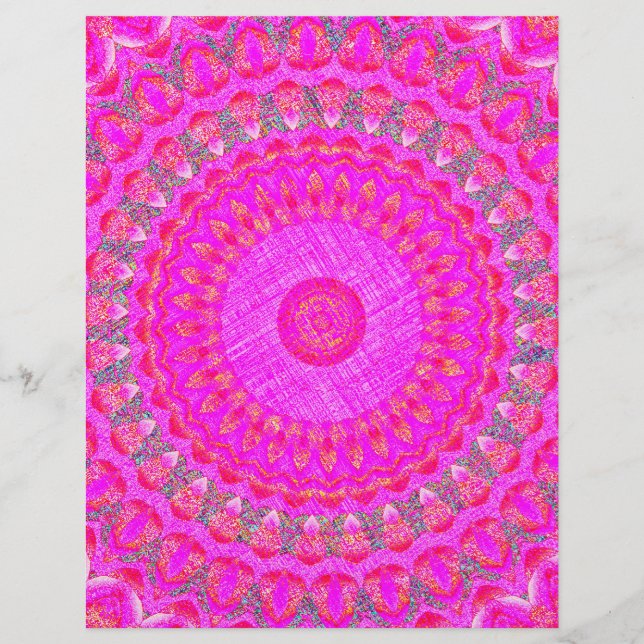 Pink Kaleidoscope Bulk Scrapbook Paper Pages Reklamblad (Framsidan)