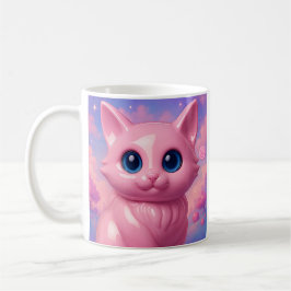 Pink Kawaii Cat Kaffemugg