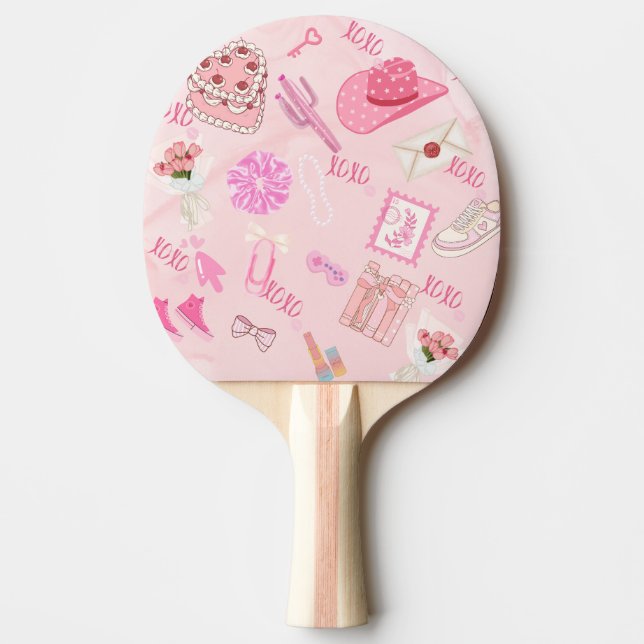 Pink Kawaii girly pingpong paddle Pingisracket (Framsidan)