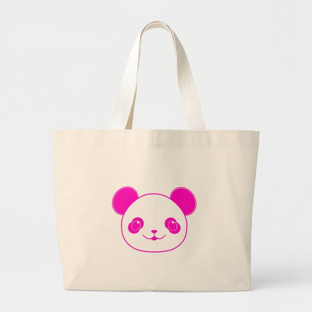 Pink Kawaii Panda Bear Jumbo Tygkasse (Framsidan)