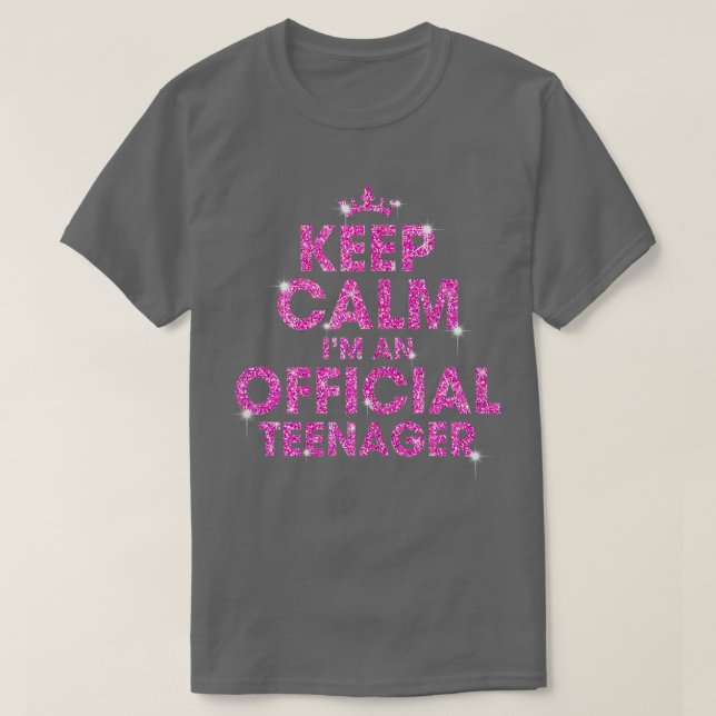 Pink Keep Calm Im An Official nager 13th Birthday  T Shirt (Design framsida)