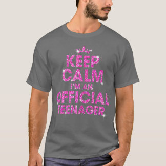 Pink Keep Calm Im An Official nager 13th Birthday  T Shirt