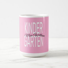 Pink Kindergarten Miss William Custom Teacher Fabr Kaffemugg