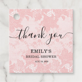 Pink Lace Bridal Shower  Gåvor Etiketter