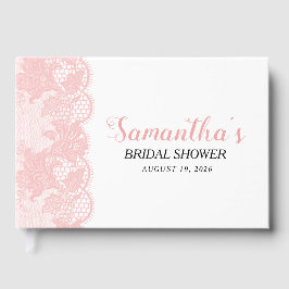 Pink Lace Bridal Shower  Guest Book Gästböcker