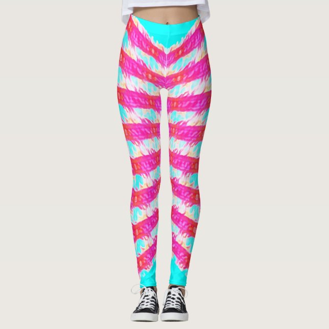 pink lace pattern leggings (Framsida)