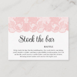Pink Lace Stock the bar Bridal Shower  Tilläggskort