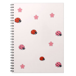Pink Ladybug Garden Pattern Notebook Anteckningsbok