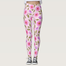 Pink Lavender Lacy Daisy Leggings