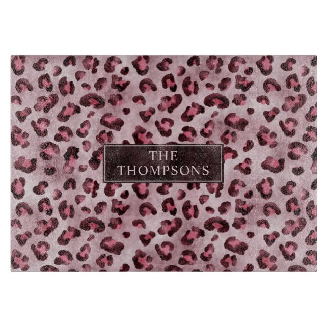 Pink Leopard Animal Print With Faux Foil And Name (Framsidan)