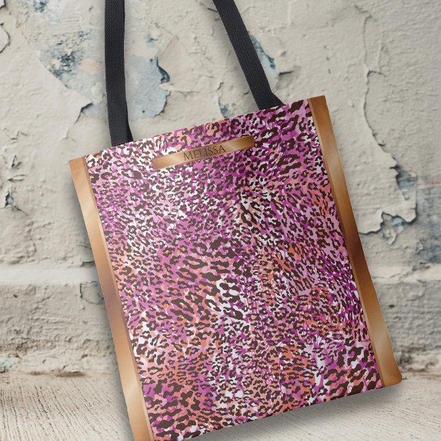 Pink Leopard Camo Animal Print Pattern  Tygkasse (Skapare uppladdad)