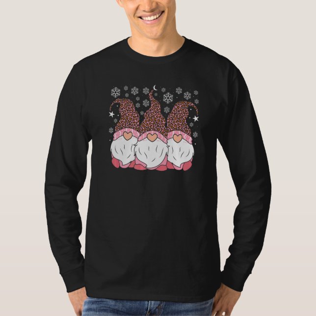 Pink Leopard Hat Gnomes Christmas Day Women's Appa T Shirt (Framsida)