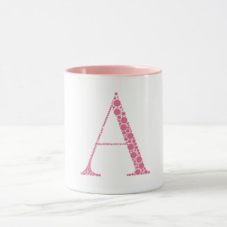 Pink Letter A Mug – Minimal Circle Monogram Design Mugg