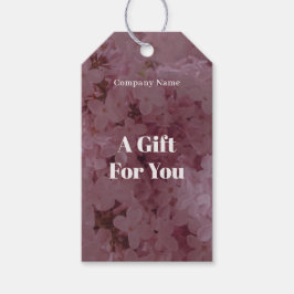 Pink lilac themed presentetikett