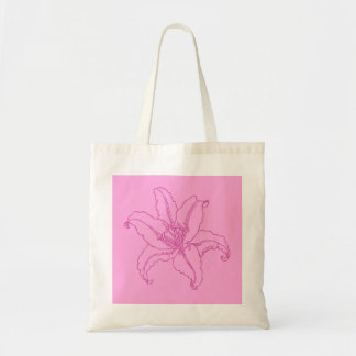 Pink Lilly Tote Bag Tygkasse