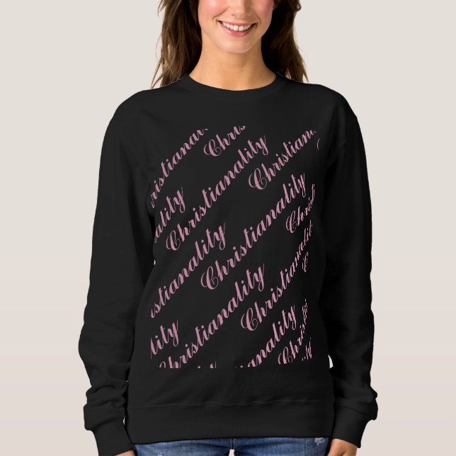 pink logo repeat blk sweatshirt t shirt (Framsida)