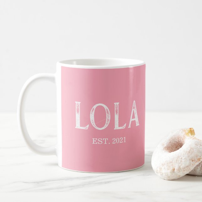 Pink Lola Grundad Kaffemugg (Med munk)
