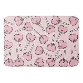 Pink Lollipops, Heart Lollipops, Lollipop Pattern Badrumsmatta